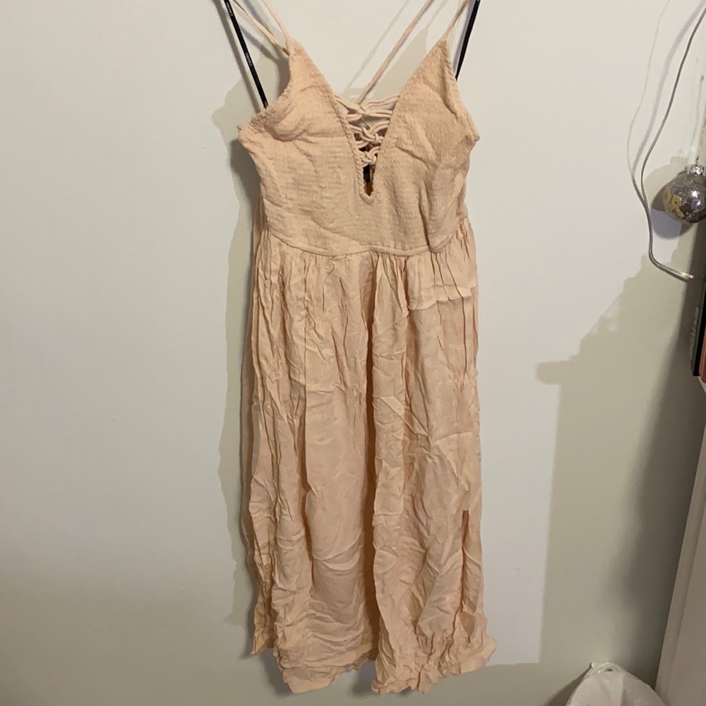 Blush pink flowy maxi dress